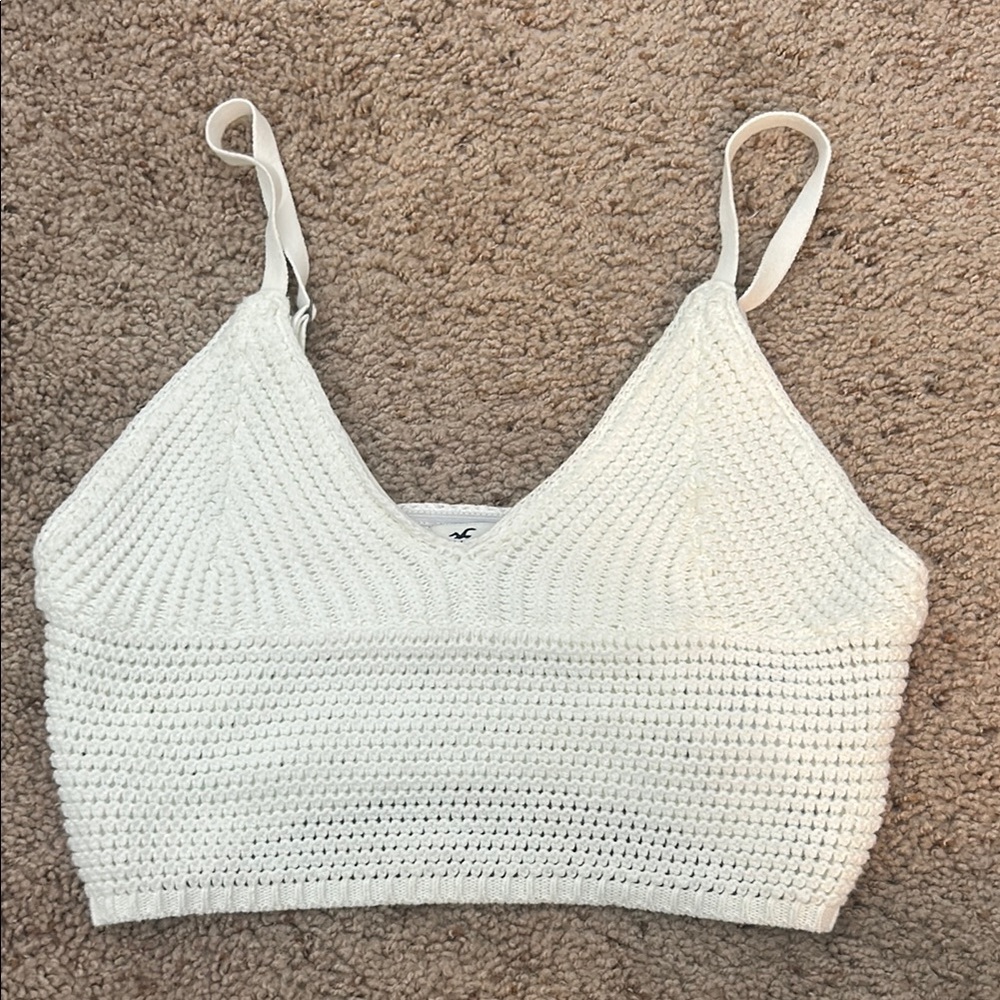 White Crochet Crop Top